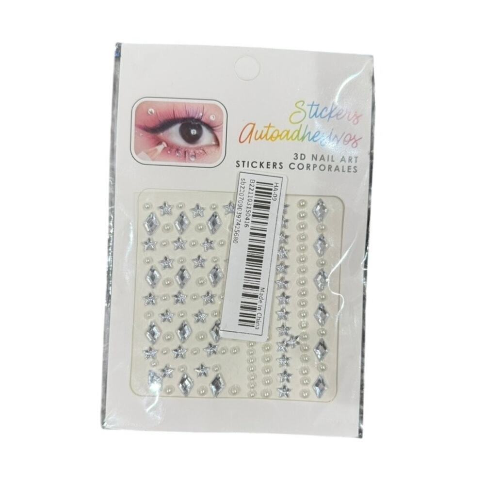 3D Nail Art/Makeup Rhinestones in Silver/Pearls​